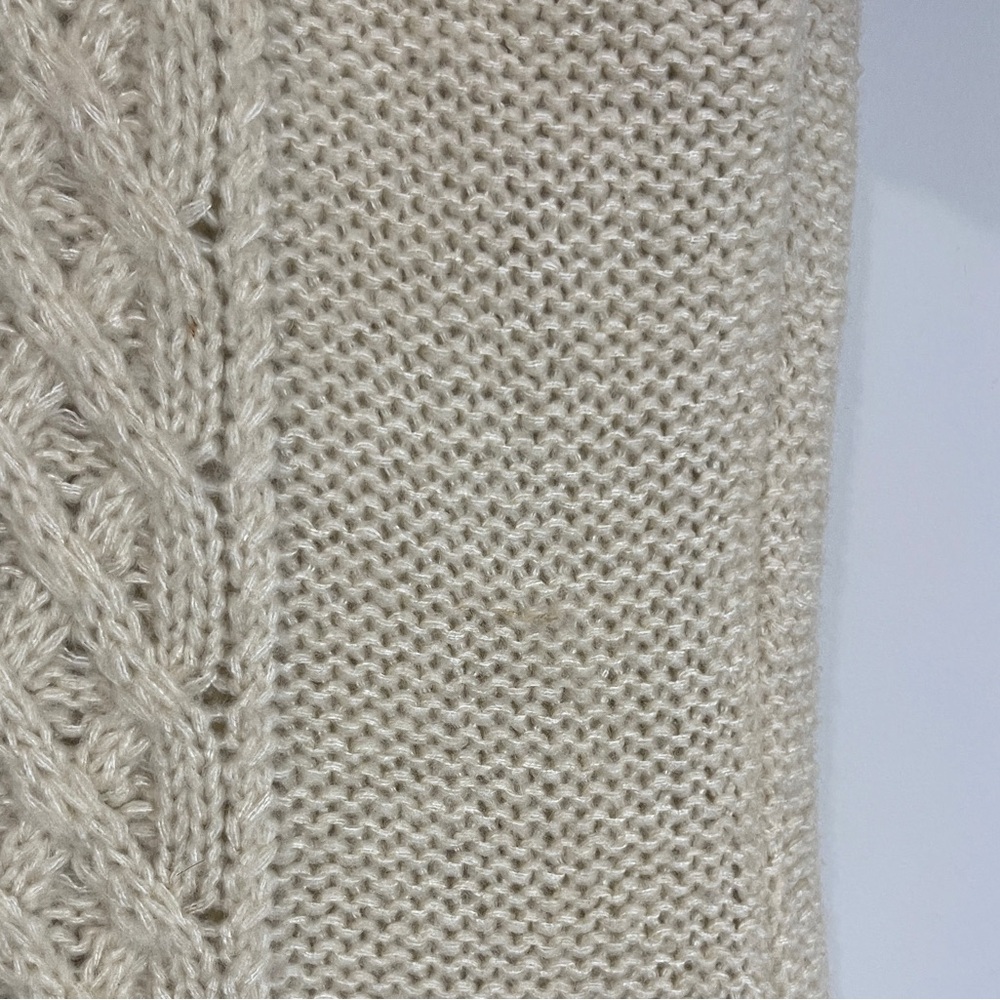 BCBG MaxAzria Sweater Size Large Cream Chunky Knit Short Sleeve Top - Picture 3 of 11